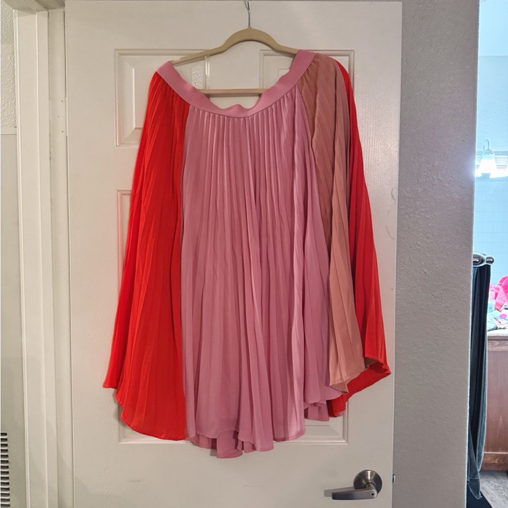 New York & Company Beige, Red and Pink Skirt